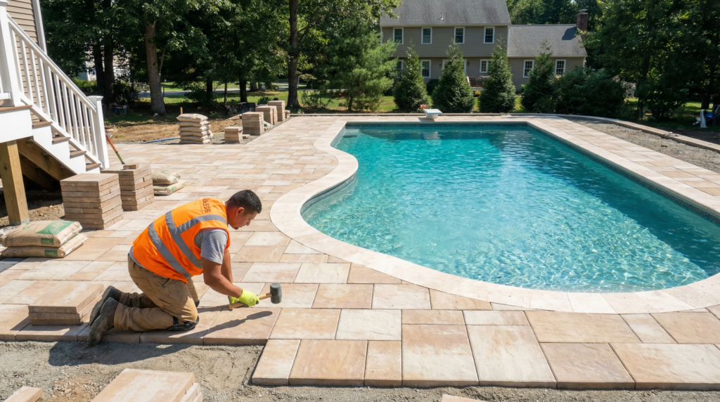 Pool patio masonry Pool patio masonry