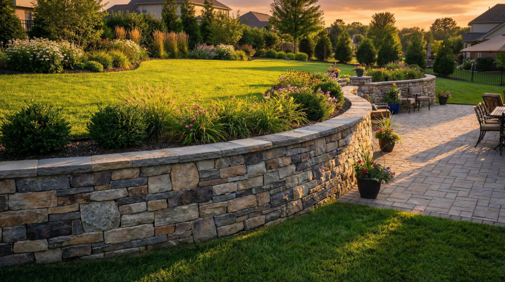 Stone retaining walls